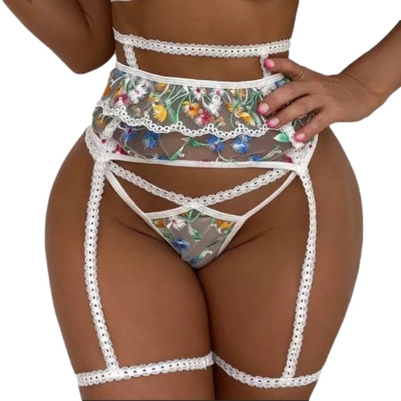FAIRY Transparent Thong & Garter Set - Picture 1 of 10